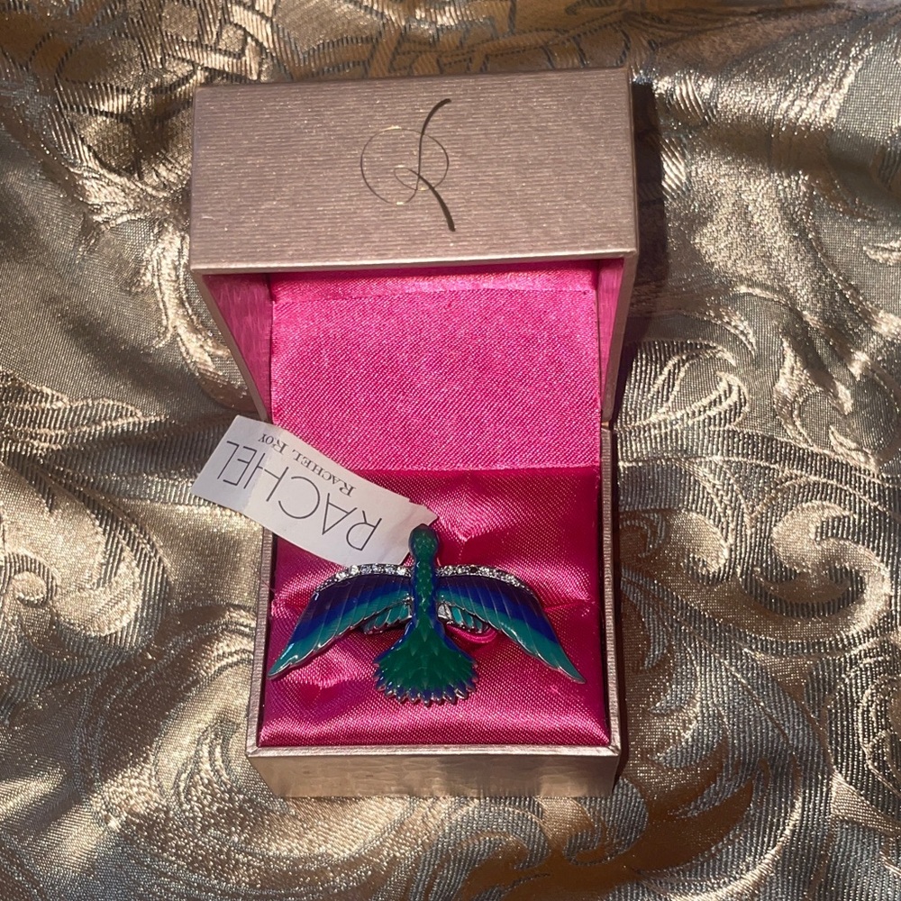 Rachel Vibrant Green and Blue Bird statement ring